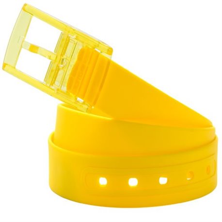 CINTURA GIALLA CINTA IN SILICONE COLORATA UOMO DONNA CON FIBBIA 105 115 CM 