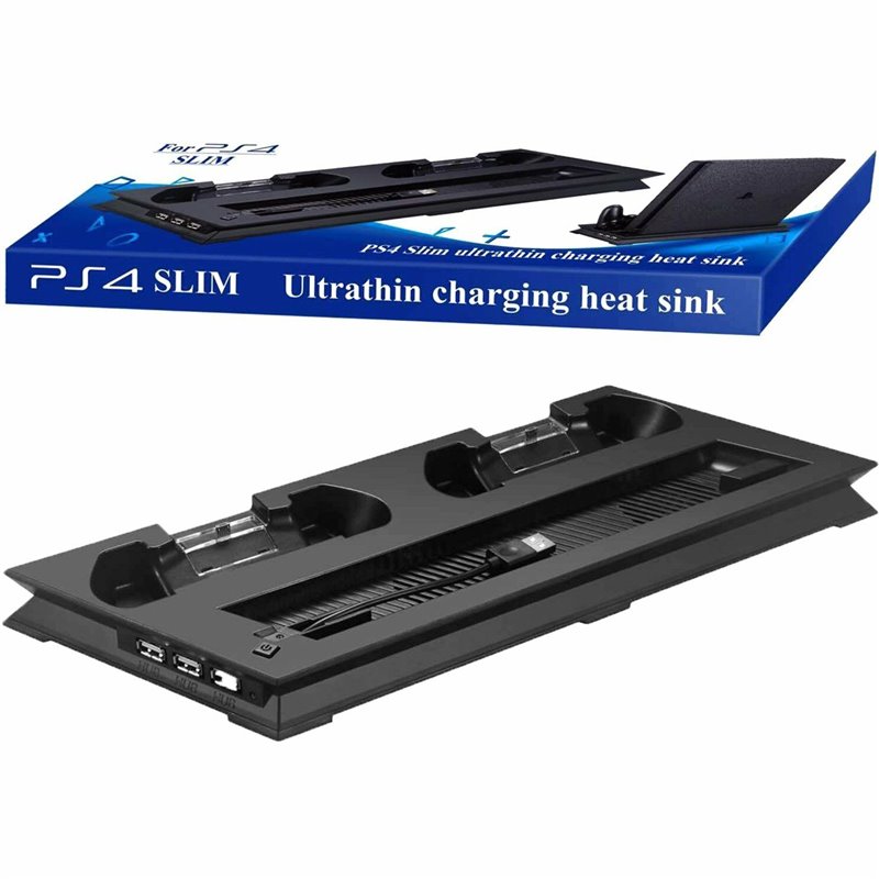 BASE VERTICALE VERTICAL STAND PS4 RICARICA CONTROLLER VENTOLA PLAYSTATION 4  in 1