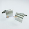 GEMELLI UOMO ACCIAIO INOX CAMICIA POLSO CERIMONIA ELEGANTE ARGENTO SATINATO XJ29