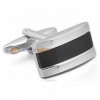 GEMELLI UOMO ACCIAIO INOX CAMICIA POLSO CERIMONIA ELEGANTE ARGENTO NERO XJ30