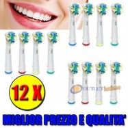 12 TESTINE RICAMBIO FLOSS ACTION COMPATIBILI ORAL B SPAZZOLINO ELETTRICO TESTINA