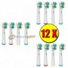 12 TESTINE RICAMBIO FLOSS ACTION COMPATIBILI ORAL B SPAZZOLINO ELETTRICO TESTINA