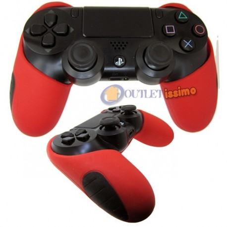CUSTODIA COVER SILICONE CONTROLLER JOYSTICK PAD SONY PLAYSTATION 4 PS4 ROSSO DX