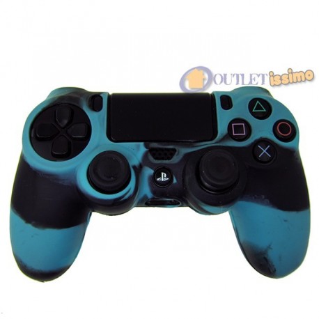 CUSTODIA COVER SILICONE CONTROLLER JOYSTICK SONY PLAYSTATION 4 PS4 MIMETICA BLU