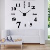 OROLOGIO DA PARETE TRIDIMENSIONALE NUMERI LETTERE ADESIVI NERO 3D 1604
