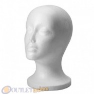TESTA IN POLISTIROLO BIANCO ESPOSITORE PER PARRUCCA CAPPELLO CASCO