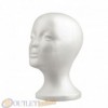 TESTA IN POLISTIROLO BIANCO ESPOSITORE PER PARRUCCA CAPPELLO CASCO