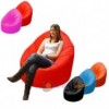 POLTRONA SACCO POUF POUFF PUFF PUF ARANCIO MODELLO MEGA 90X135cm NUOVO OFFERTA