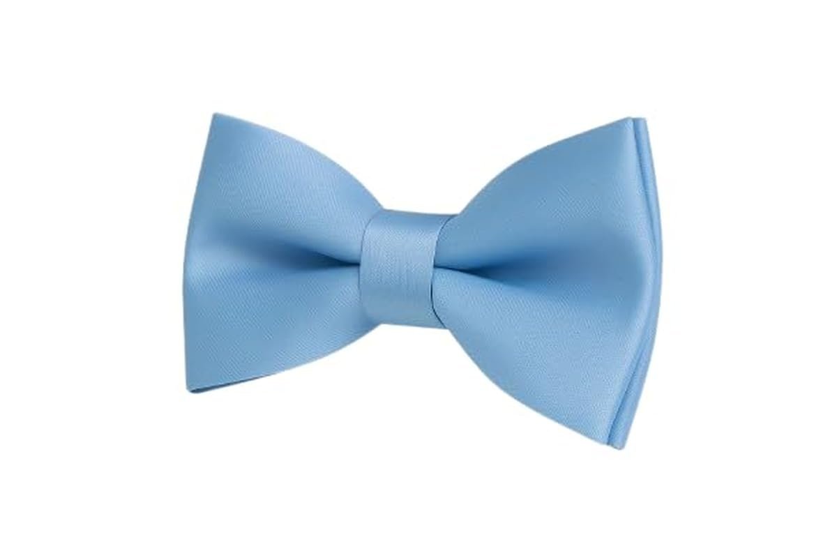 Papillon raso slim sottile cravattino farfallino farfalla uomo donna azzurro chiaro