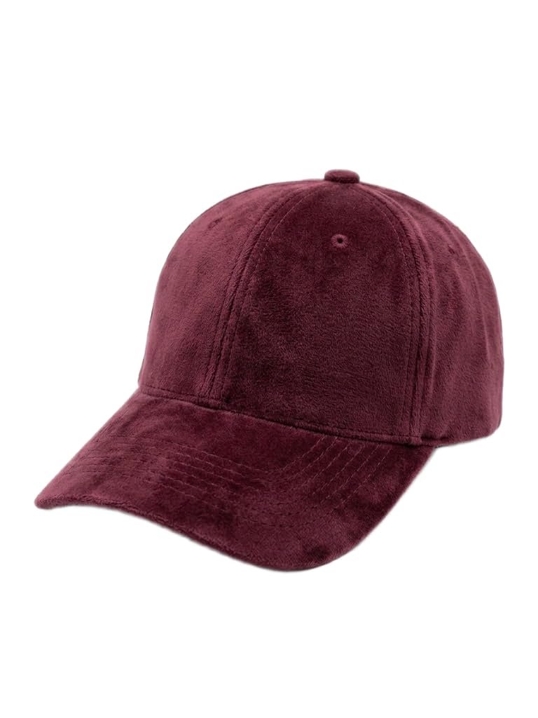 Cappellino da baseball in velluto a coste rosso bordeaux regolabile - berretto sportivo cappello vintage casual unisex V035