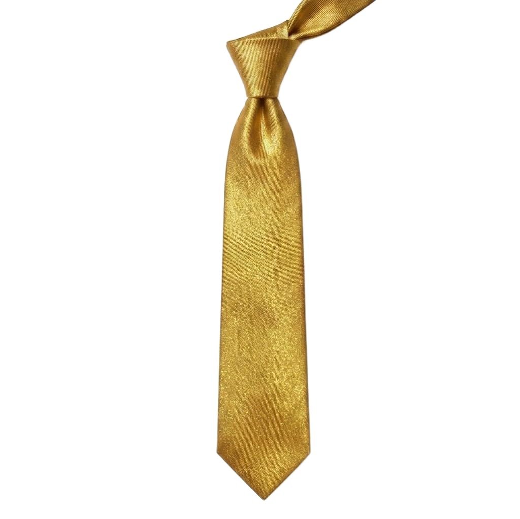 Cravatta Uomo Classica ORO in Raso Lucido - Elegante Cravatta Standard per Cerimonia, Eventi e Business - Larghezza 8 cm