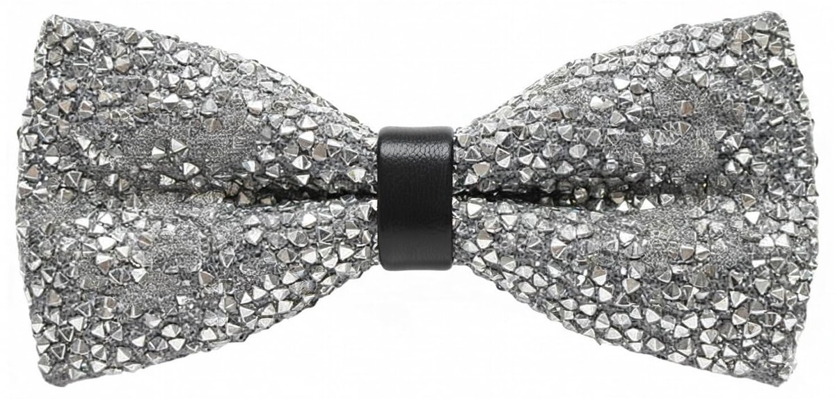 Papillon Uomo Donna Glitter Argento Elegante Accessorio Brillante per Feste, Cerimonie, Eventi Speciali