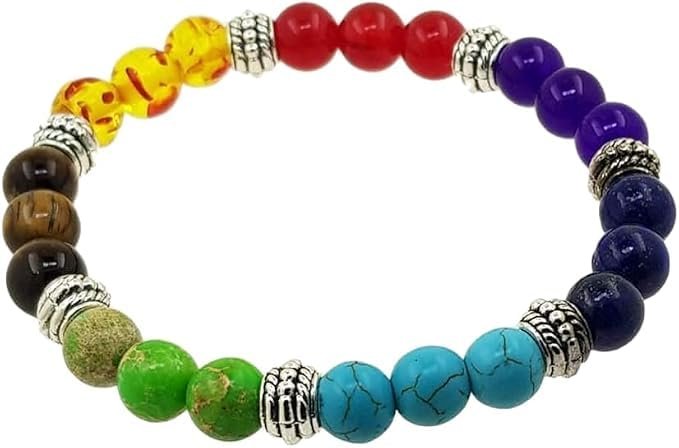 Braccialetto REIKI Bilanciamento 7 Chakra con 21 Pietre Naturali UOMO DONNA ET05
