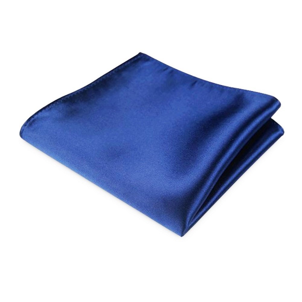 POCHETTE FAZZOLETTO TASCHINO RASO BLU COBALTO SETA CLASSICO UOMO DONNA