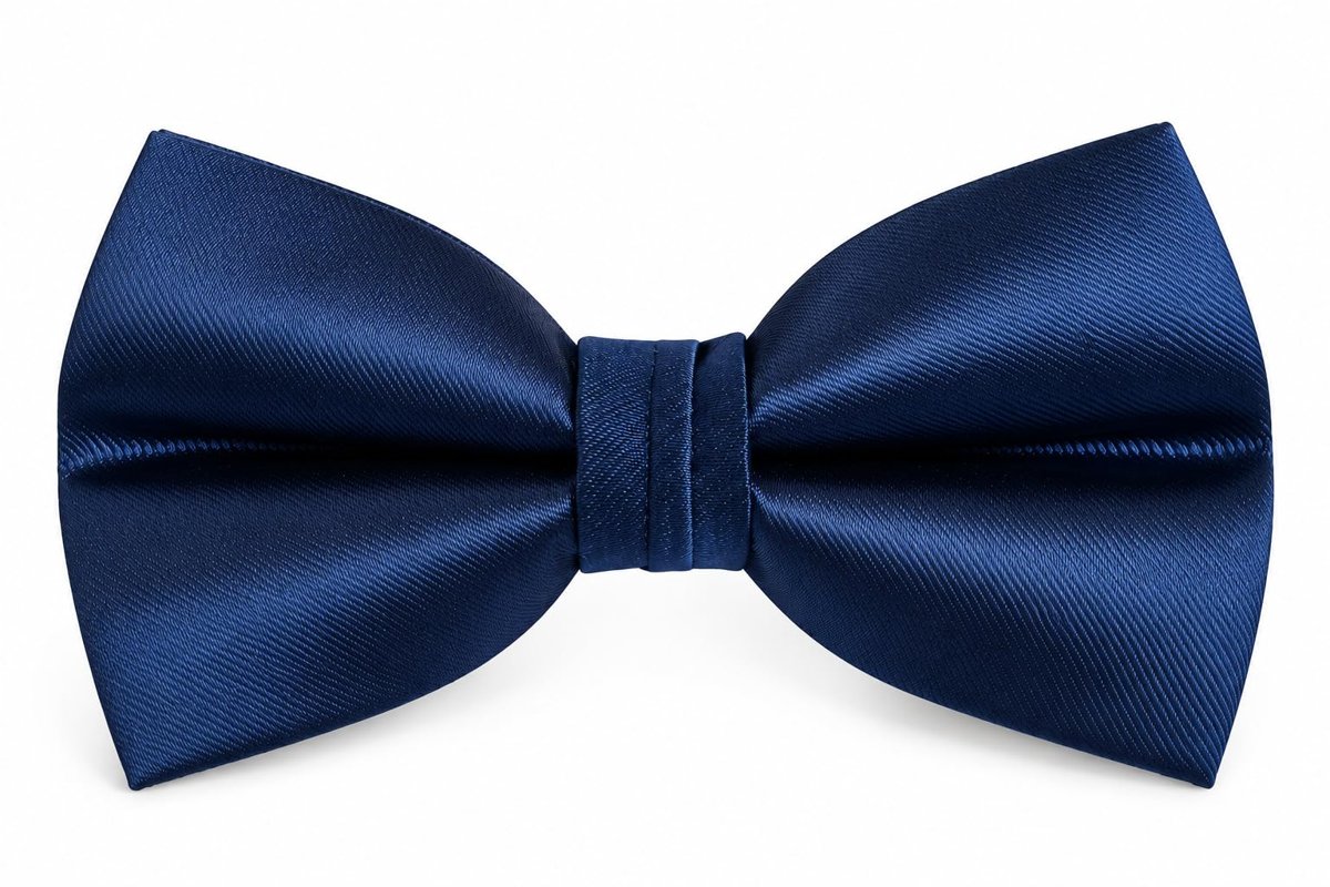 Papillon raso slim cravattino bicolore uomo donna blu scuro fronte retro nero regolabile elegante