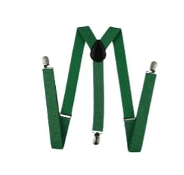 BRETELLE VERDI SCURO UOMO DONNA ELASTICHE REGOLABILI 3 CLIP 2,5CM