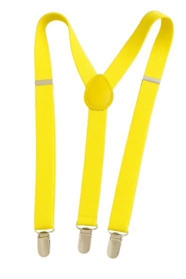 BRETELLE GIALLE UOMO DONNA ELASTICHE REGOLABILI 3 CLIP 2,5CM