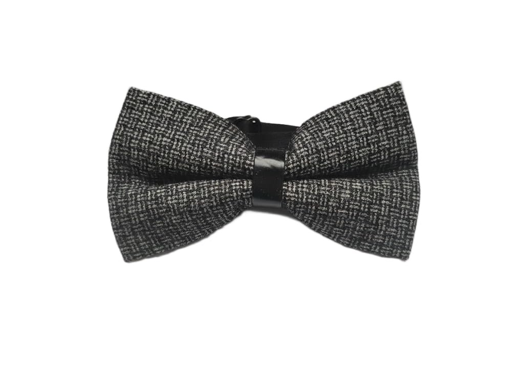 Papillon Uomo in Tweed Grigio Antracite SLIM SOTTILE CRAVATTINO FARFALLINO FARFALLA UOMO DONNA Vintage