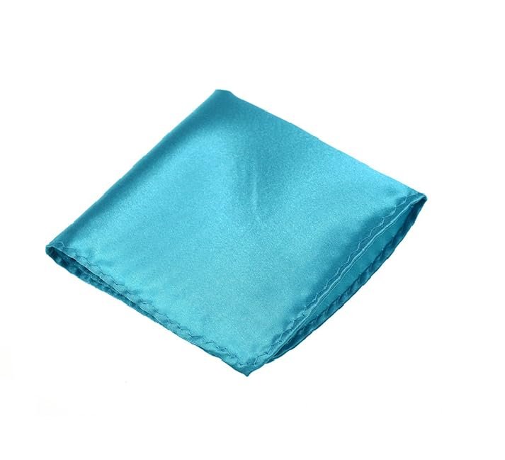 POCHETTE FAZZOLETTO TASCHINO RASO AZZURRO SETA CLASSICO UOMO DONNA