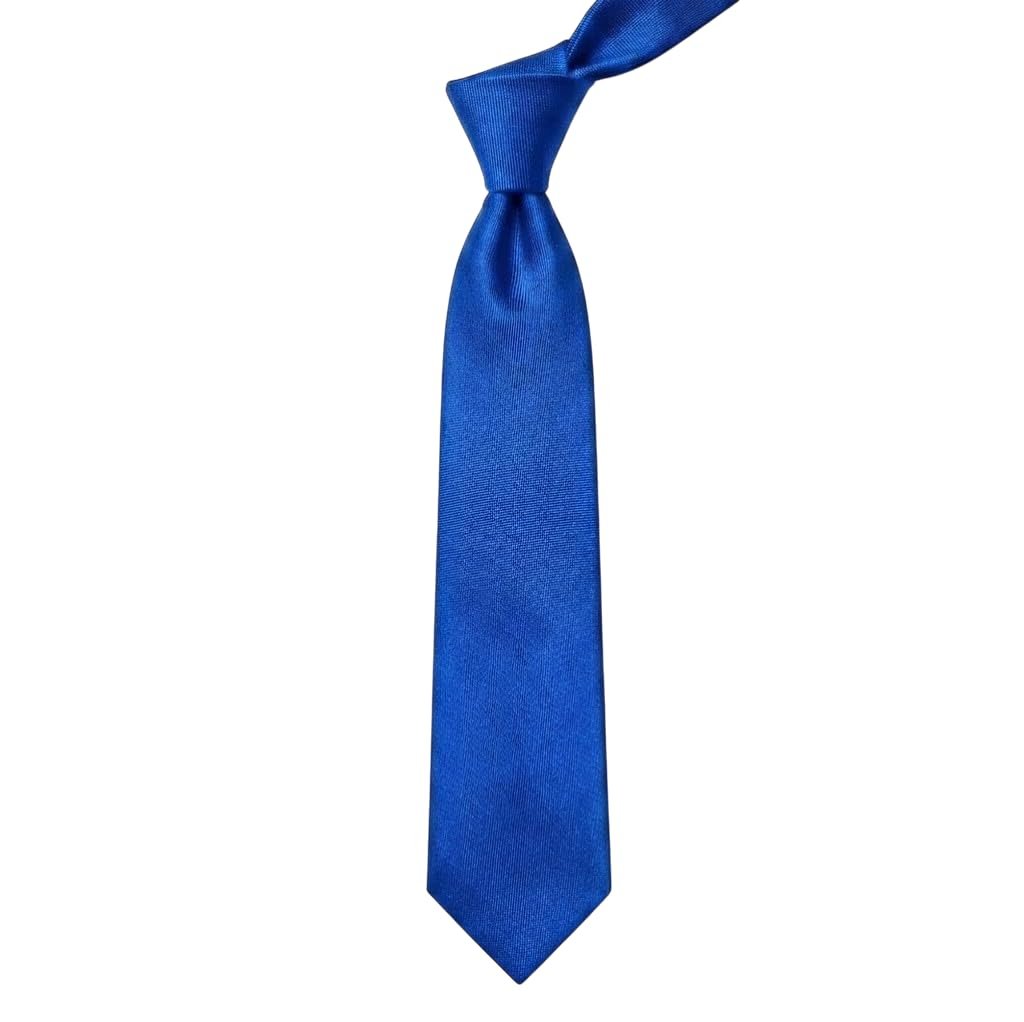 Cravatta Uomo Classica BLU ROYAL  in Raso Lucido - Elegante Cravatta Standard per Cerimonia, Eventi e Business - Larghezza 8 cm