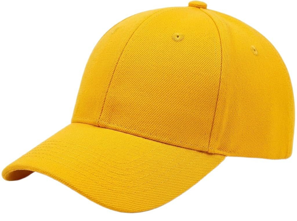 Cappellino da baseball regolabile unisex berretto sportivo cappello classico con visiera - giallo V061