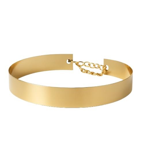 Cintura Gioiello da Donna in Metallo Dorato, Design Rigido con Catena Regolabile, Elegante Accessorio per Cerimonie ET236