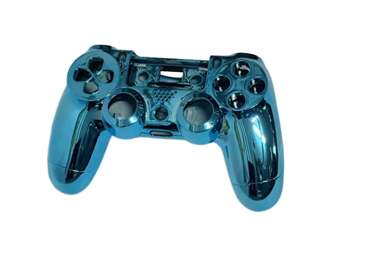 Scocca Completa di Ricambio per Controller PS4 - Compatibile con Versione V2 (JDM-040/050/055) - Blu Chrome [PlayStation 4]
