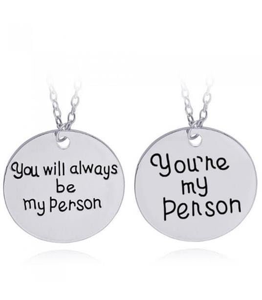 SET 2 COLLANE YOU'RE MY PERSON YOU WILL ALWAYS BE MY PERSON SERIE TV CRISTINA E MEREDITH ET41
