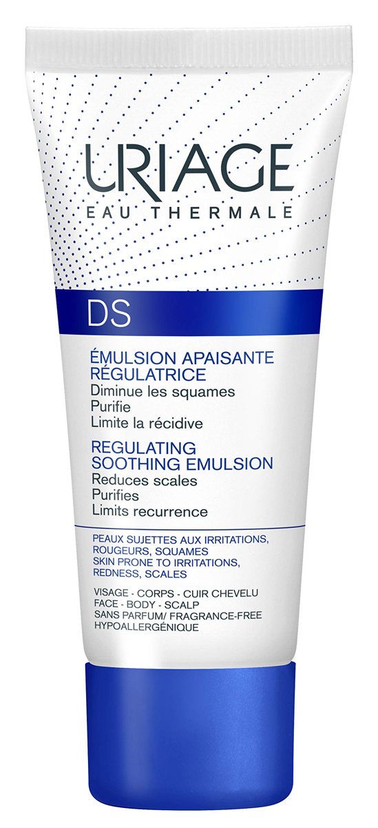 Uriage Ds Emulsione Lenitiva Regolatrice con Glicerina e Burro di Karité - Riduce le squame, le irritazioni, purifica e limita le recidive - Emulsione idratante leggera per viso e corpo