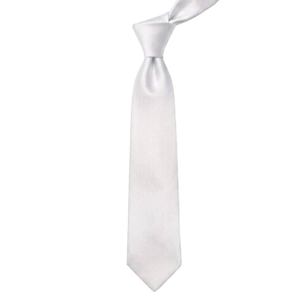 Cravatta Uomo Classica BIANCA in Raso Lucido - Elegante Cravatta Standard per Cerimonia, Eventi e Business - Larghezza 8 cm