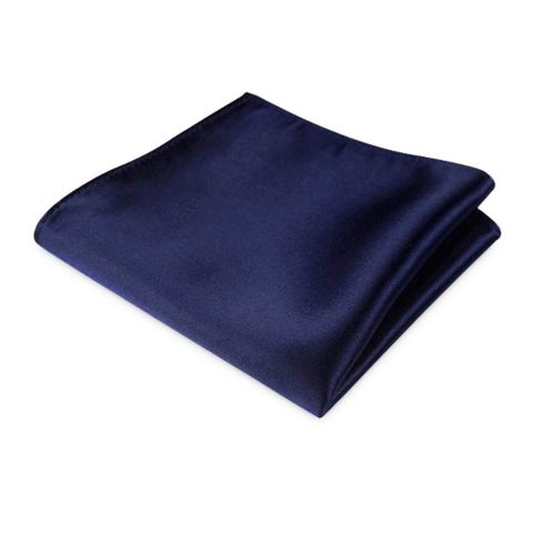 POCHETTE FAZZOLETTO TASCHINO RASO BLU SCURO SETA CLASSICO UOMO DONNA