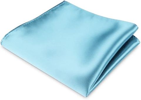 POCHETTE FAZZOLETTO TASCHINO RASO CELESTE SETA CLASSICO UOMO DONNA