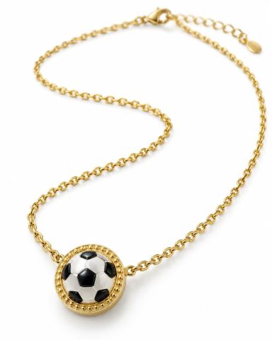 Collana Dorata Calcio con Ciondolo Pallone da Calcio Pallone Sportivo ET375
