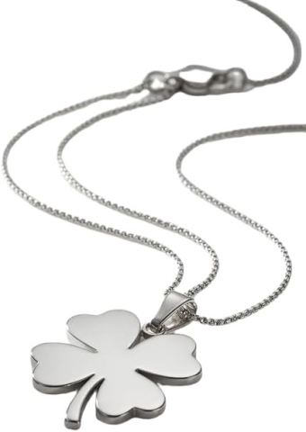 Collana Donna in Acciaio Inossidabile con Pendente Quadrifoglio Portafortuna, Idea Regalo Elegante ET243