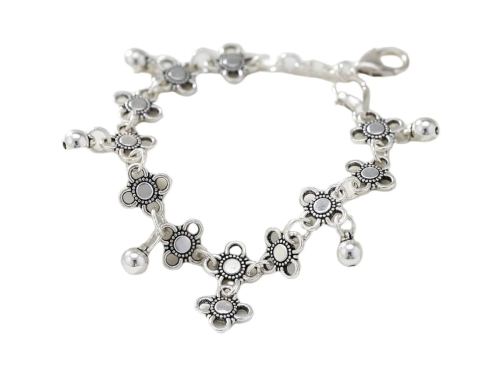 Bracciale Cavigliera Catena Acciaio Spiaggia Fiori Donna ET121