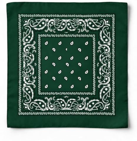 Bandana classica con motivo paisley verde scuro fazzoletto multiuso…