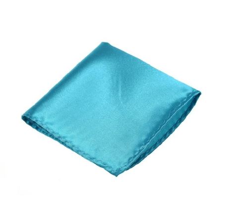 POCHETTE FAZZOLETTO TASCHINO RASO AZZURRO SETA CLASSICO UOMO DONNA