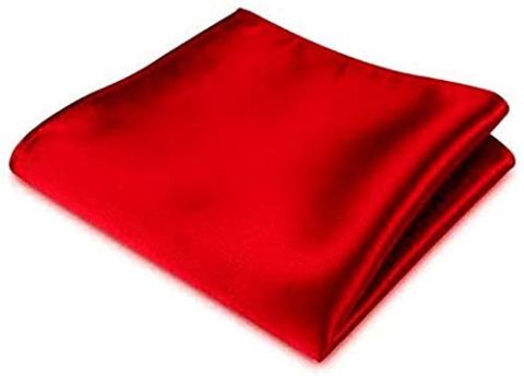 POCHETTE FAZZOLETTO TASCHINO RASO ROSSO SETA CLASSICO UOMO DONNA