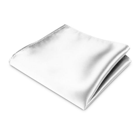 POCHETTE FAZZOLETTO TASCHINO RASO BIANCO SETA CLASSICO UOMO DONNA