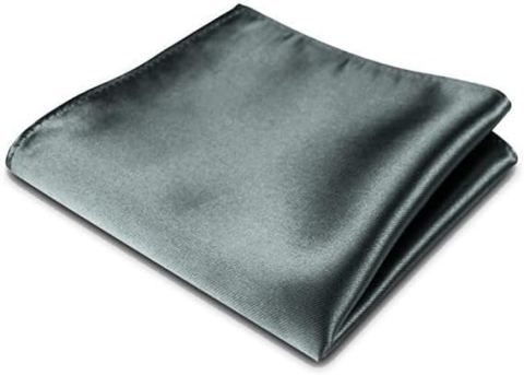 POCHETTE FAZZOLETTO TASCHINO RASO GRIGIO SCURO SETA CLASSICO UOMO DONNA