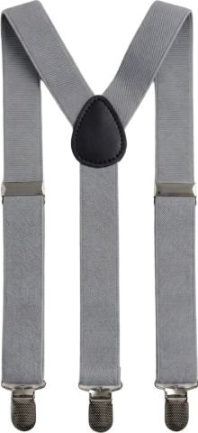 Bretelle grigio chiaro uomo donna unisex elastiche regolabili 3 clip…